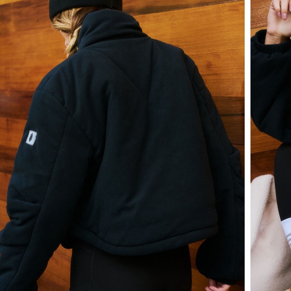 Free People Renegade Fleece Puffer. Black. Size Large. NWT - Picture 3 of 11